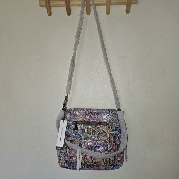 Aimee Kestenberg Fifth Ave Convertible Snake Leather Crossbody Shoulder Bag NWT - Picture 4 of 16